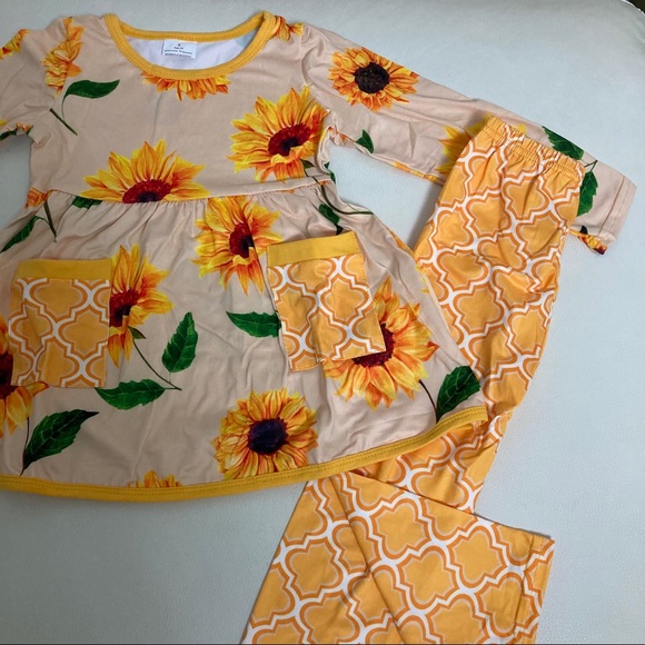 Sunflower 🌻 cute long sleeve top and pants set - Picture 5 of 7